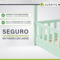 Cama Infantil 80 x 160 cm con protección anticaída, Cama casa de Madera Maciza para niños - Cama en Color Rosado - details 28