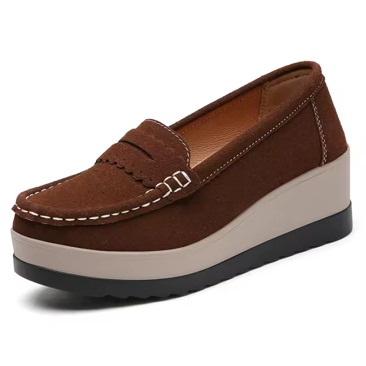 Zapatos cómodos sin zapatos con cuña para mujer a la moda, zapatos de plataforma suaves y gruesos - 1