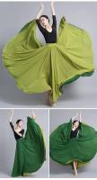 Falda baile gasa flamenca para mujer, faldas largas Color sólido 720 grados, ropa práctica bailarina, falda de estilo chino con - details 20