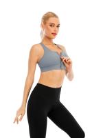 Top corto de manga corta para mujer, camisa deportiva de Yoga, color azul gris - details 1