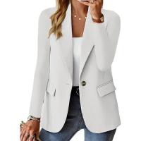 Blazer de primavera para mujer, Blazer elegante de oficina, otoño informal, blanco y negro, manga larga, bolsillo, corte ajustado, nuevo estilo, Blazer para mujer - details 16