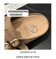 Medias zapatillas baotou retro de suela gruesa para uso exterior de las mujeres, primavera y verano nuevos zapatos de pedal para personas perezosas transpirables y versátiles - details 5