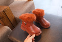 Botas cálidas de terciopelo para niños pequeños, zapatos impermeables de cuero para la nieve, exteriores, Invierno - details 4