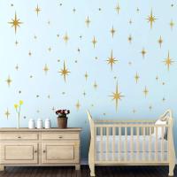 Calcomanías de pared Retro Starburst, pegatinas de pared de estrellas, calcomanías geométricas, decoración de pared, decoración moderna para guardería, estrellas Peel and Stick - details 1