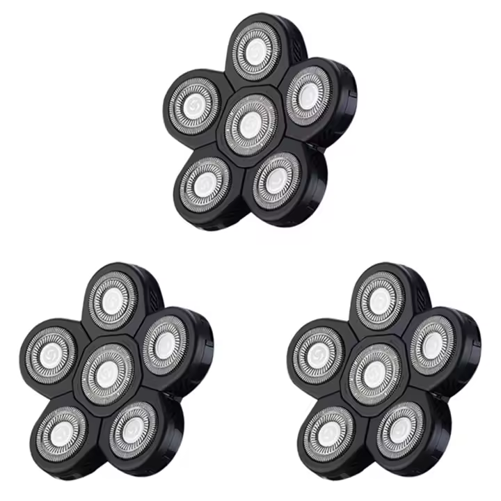 Cabezales de Cuchilla de afeitar 6 en 1 Para hambres, accesorios de Maquinaria de afeitar Eléctrica 6D, 3 Unidades - 1