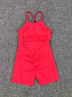 Conjunto de entrenamiento de ejercicio para mujer, traje de yoga, ropa deportiva, mono de gimnasio, rojo, verano, 2024 - details 2