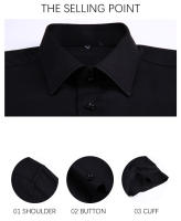 Camisa Casual de Hombre CASUMANL en Color Sólido Estilo Negocios y Formal para el Verano con Mangas Cortas y Talla EU - details 6