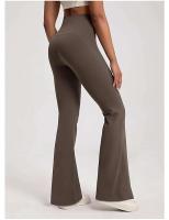 Leggings de yoga para acampar de cintura alta para mujer, pantalones deportivos de pierna ancha informales transpirables de alta gama para gimnasio - details 16