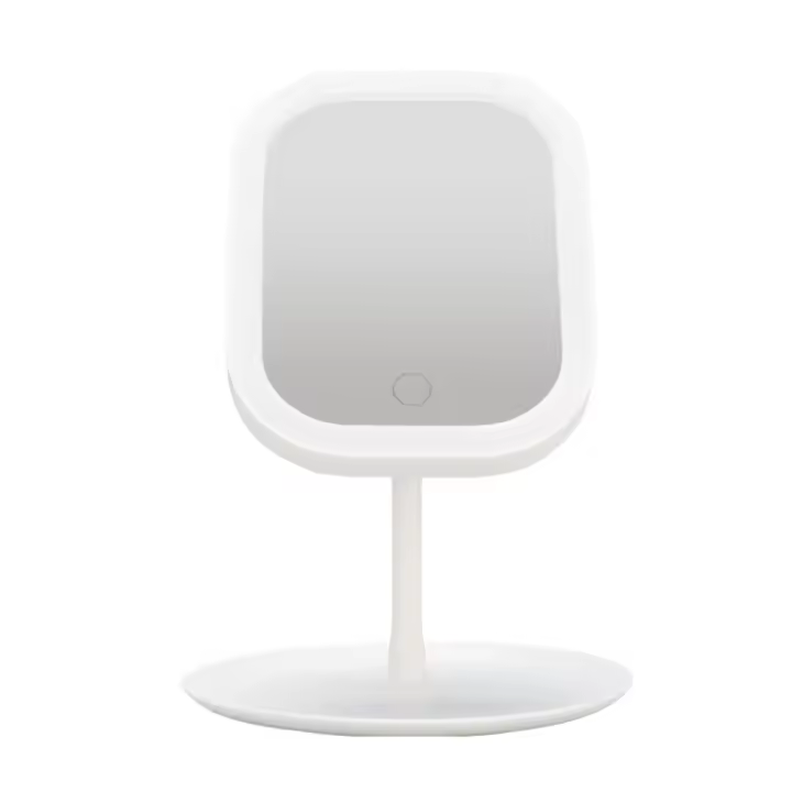 Espejo cosmético LED giratorio con luz regulable, interruptor de Sensor táctil de belleza, espejo de tocador LED plegable ajustable - 1