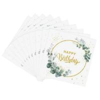 Juego de vajilla desechable de hoja de eucalipto verde, plato de papel, taza, servilleta, decoración para fiesta de feliz cumpleaños, suministros de baño para bebé, 85 Uds. - details 8
