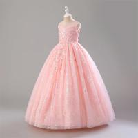 Vestido largo de lujo brillante y suave con bordado de cuentas para Navidad 2024, para niñas de 4 a 14 años, desfile, vestidos de dama de honor para boda. - details 20