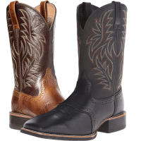 Botas vaqueras occidentales de punta ancha con empalme tallado, talla grande - details 12