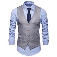 Chaleco clásico Formal de negocios para hombre, traje de Color sólido, de un solo pecho, talla grande, novedad de 2020 - details 4