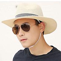 Sombrero de paja para hombre de mediana edad, gorra de cubo, estilo bohemio, Color sólido, Panamá - details 4