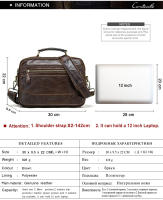 CONTACT'S-bolso bandolera de cuero de vaca para hombre, bandolera grande, informal - details 2
