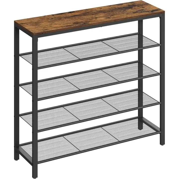 Gabinete de Zapatos Industrial Moderno Accesible, 4 Rejillas, Gran Encimera, Metal Duradero, Fácil de Limpiar - 1