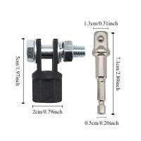 Útil adaptador Jack de 1/2 pulgadas, adaptador de acero resistente a impactos, adaptador de herramienta de llave, adaptadores de taladro de doble orificio - details 1