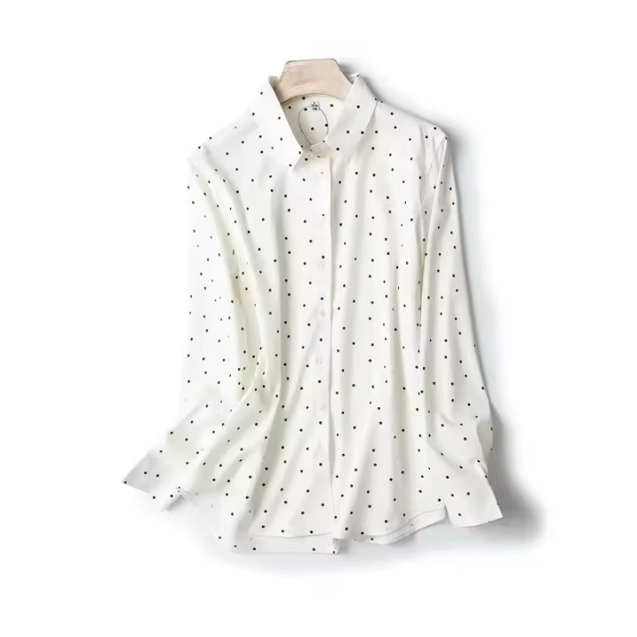 Camisa de mujer Camisa de lunares Tops elegantes femeninos - 1