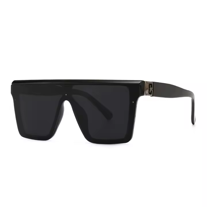 gafas de sol cuadradas para hombre y mujer, lentes de sol de marca de diseñador de lujo, a la moda, Estilo Vintage, montura grande, parte superior plana, UV400 - 1