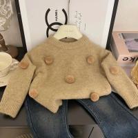Suéter para niños para niñas 2025, Otoño Invierno, nuevo suéter de punto grueso coreano occidental, conjunto de pantalones vaqueros de invierno, moda - details 4