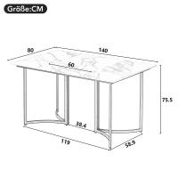 Mesa de comedor moderna blanca con aspecto de mármol y patas de mesa curvas, patas ajustables para comedor y cocina - details 7