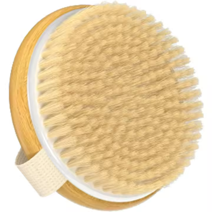 Scttomon Set de 2 Cepillos de Cuerpo de Bambú, Cepillo de Ducha Húmedo y Seco para Celulitis y Drainaje Lápiz - 1