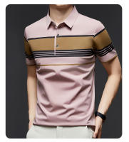 Polo de Seda de Hielo para Hombre Camiseta de Manga Corta de Verano Estilo de Padre Mediano - details 3