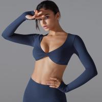 Nuevos deportes de manga larga Fiess para mujer, cuello en V profundo, ajustado, transpirable, estilo Ins, ropa de Yoga al aire libre, Tops cortos - details 26