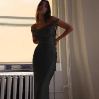 Maemukilabe Vestido largo de cóctel elegante sin espalda para mujer, vestido de noche vintage de cintura alta para mujer - details 12