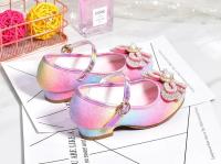 Zapatos de princesa con lazo para niños, zapatos de tacón alto de cuero con purpurina, para actuaciones, para fiesta y boda - details 3