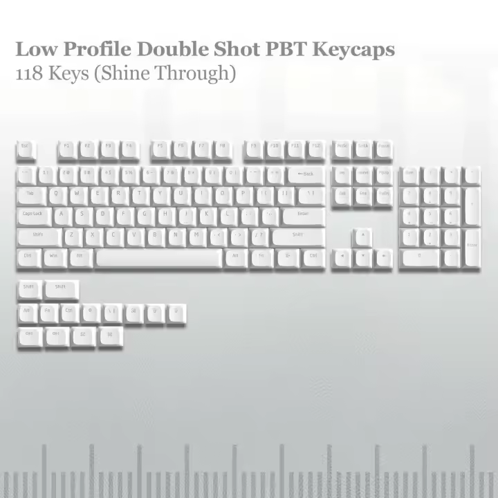 Teclas PBT de doble disparo de perfil bajo, 143 teclas, brillo personalizado, para interruptores Cherry MX, teclado Nical para juegos - 1