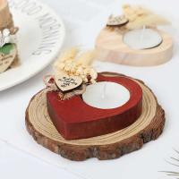 Soportes de madera candelabro en forma de corazón decoración de escritorio portátil portavelas boda fiesta aniversario regalos románticos - details 1