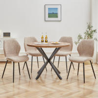 EGOONM-sillas acolchadas tapizadas para comedor, asientos de tela de lino con patas de Metal para balcón, restaurante, cafetería, hogar y habitación, 4 unidades - details 17