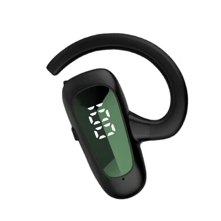 Auriculares deportivos inalámbricos con Bluetooth 5,2, cascos de negocios con gancho para la oreja, con pantalla LED, cancelación de ruido de graves HIFI y micrófono para juegos - 1