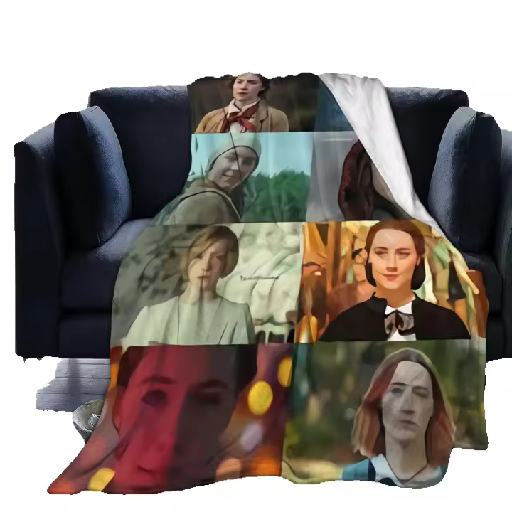 Manta de Felpa Cálida y Cómoda Saoirse Ronan para Sofá Cama Oficina Rodilla Cojín de Cama para Coche Camping Manta de Felpa Suave y Esponjosa para Todas las Estaciones Producto Recomendado para Hogar Viaje Camping - 1