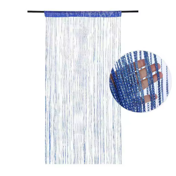 Cortina colgante con cuentas para puerta y ventana, divisor de cenefa con borlas para sala de estar, 100x200cm - 1