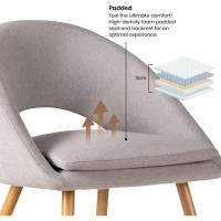 Gris Perla x2 – Pack de 2 Sillas de Comedor Tapizadas, Acolchadas y Ergonómicas, Estilo Moderno para Salón, Dormitorio o Cocina - details 9