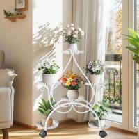 Estantería para Macetas de Metal con Ruedas Soporte Universal para 6 Niveles con Ruedas - details 11
