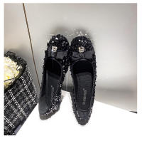 Boca poco profunda cuentas brillantes temperamento de lazo pequeña suela gruesa un pedal zapatos individuales - details 21