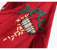 Cárdigan de punto cálido para mujer, chaqueta bordada con bolsillos, abrigo holgado, otoño e invierno, 2023 - details 22