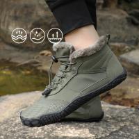 Botas de invierno para hombre y mujer, zapatillas antideslizantes para exteriores, para nieve, descalzas, cálidas, de piel, impermeables, para montañismo, escalada y senderismo - details 10