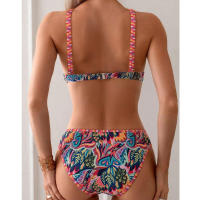 2025 Nuevo Bikini de Moda con Cuello Halter Impreso de Alta Gama para Mujer Traje de Baño de Dos Piezas para la Playa. - details 4
