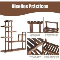 Plantas de Madera de 7 Niveles, Estante para Flores, Estante Escalera Multifuncional para Macetas, para Jardín, Terraza, Balcón, Interior y Exterior, 120 x 25 x 120 CM - details 1