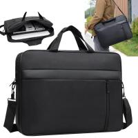 Bolso de mano para hombre de 15,6 pulgadas, bolso para ordenador portátil, viaje de negocios al aire libre, bolso organizador de ordenador portátil de gran capacidad negro - details 0