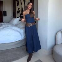 Vestido de moda con hombros descubiertos para mujer, Vestidos largos ajustados sin mangas con espalda descubierta de mezclilla para mujer, Vestidos de primavera y verano 2025 para mujer - details 18