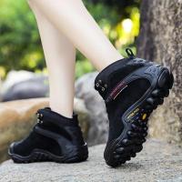 Botas de senderismo de cuero de vaca para hombre y mujer, zapatos de nieve impermeables para exteriores, escalada, montaña, caza, caminar, invierno - details 11