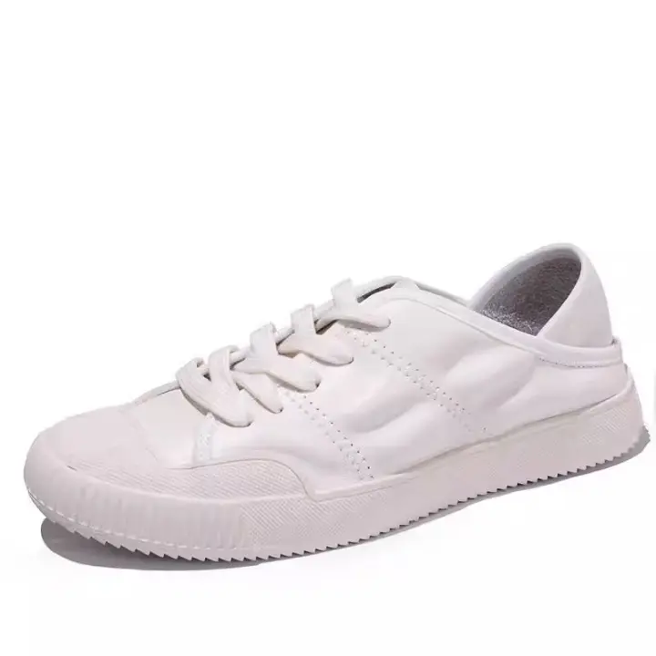 Primavera nuevos zapatos blancos de cuero para mujer, el verano delgado puede pisar el talón, zapatos casuales planos. - 1