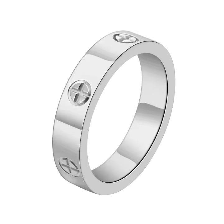 Anillos cruzados clásicos de acero inoxidable a la moda para mujeres y hombres joyería de lujo de Color dorado regalo de boda - 1
