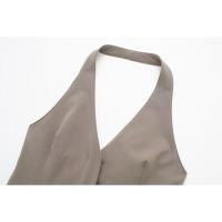 OUWU-Conjunto de moda para mujer, chaleco de cuello alto, pantalones sueltos, estilo americano y europeo, color Beige, novedad de primavera - details 3