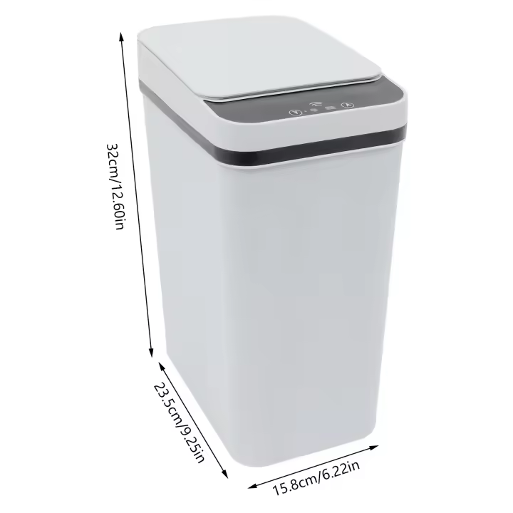 Cubo de basura automático inteligente con sensor de movimiento para cocina y oficina, capacidad de 12 L - 1